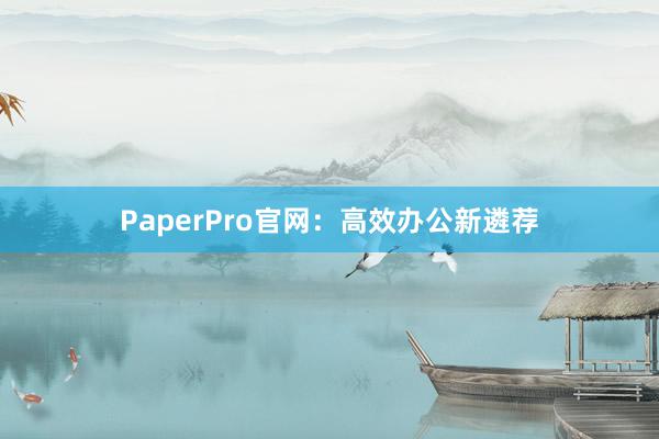 PaperPro官网：高效办公新遴荐